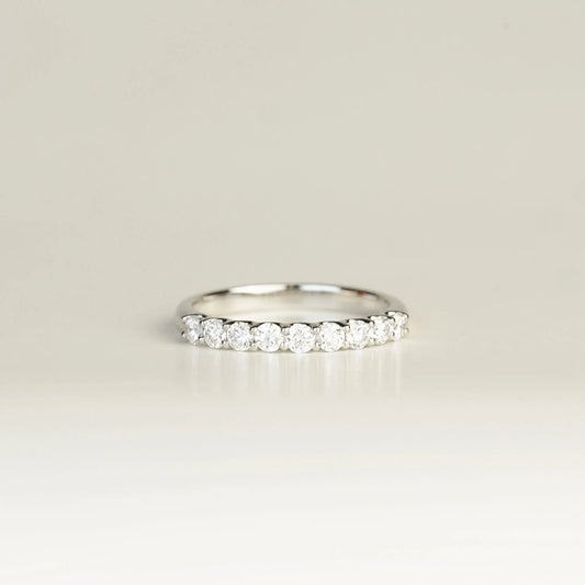 In-Stock PT950 0.535ct (0.05ct each) Round Lab Grown Diamonds U-Prong Anniversary Ring