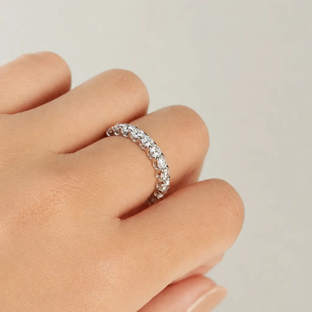 [In Stock 2.344ct Round Brilliant Lab-Grown Diamond Full Eternity Ring in PT950 (~0.11ct each)