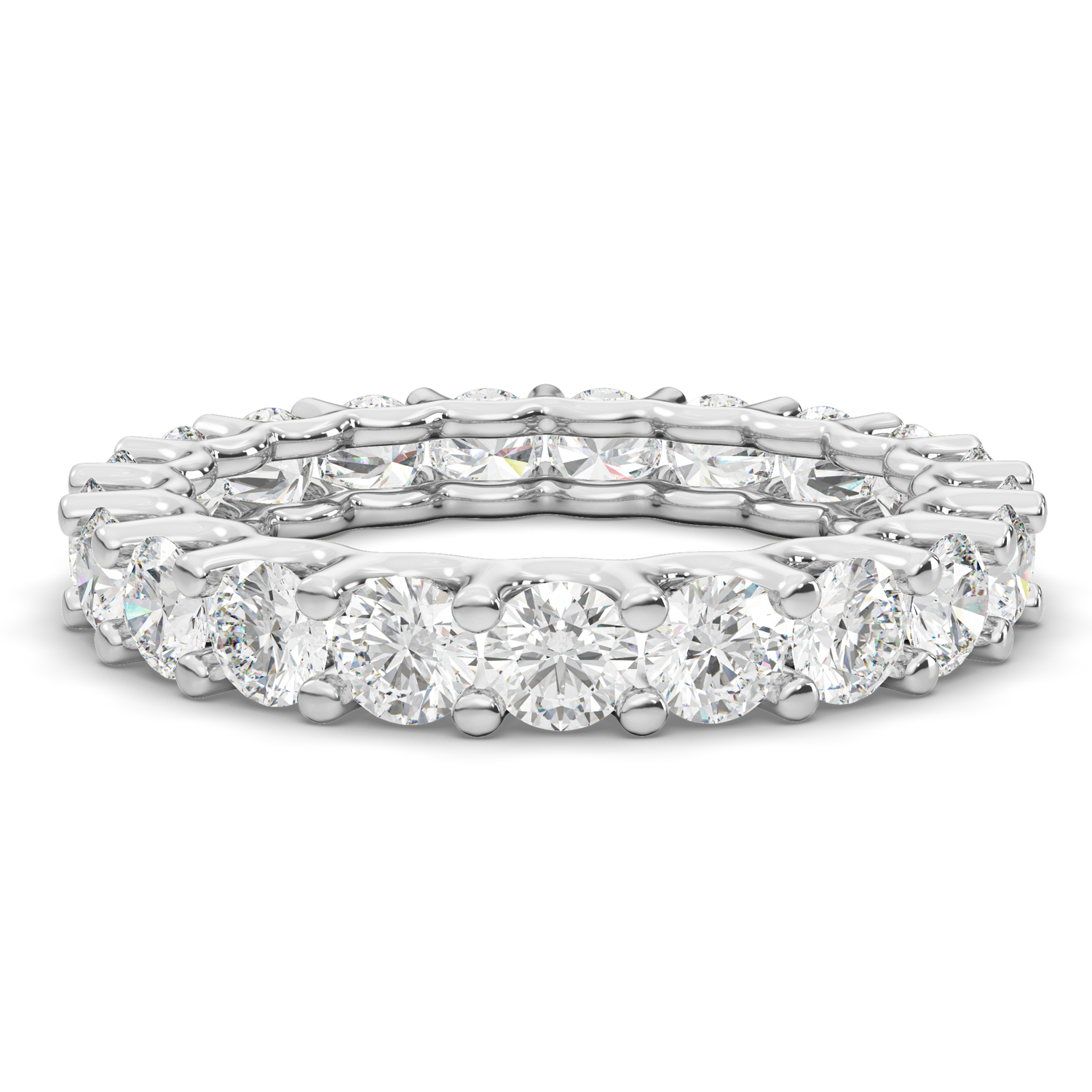 18K金圓形培育鑽石全圈線戒 | D-E / VVS | U形爪 <2.0ct - 10.0ct+>