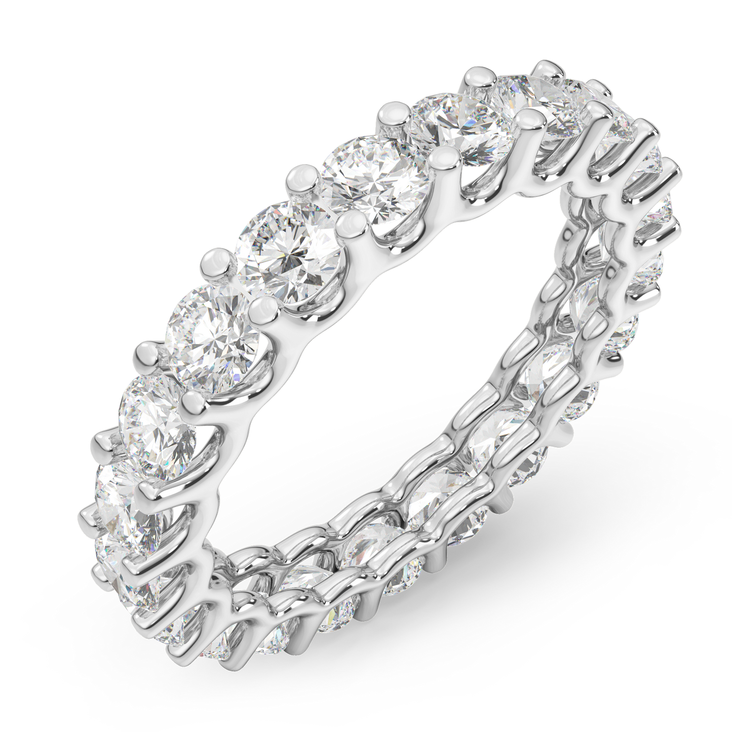 18K金培育圓鑽U形爪全圈線戒 <2.0ct - 10.0ct+>