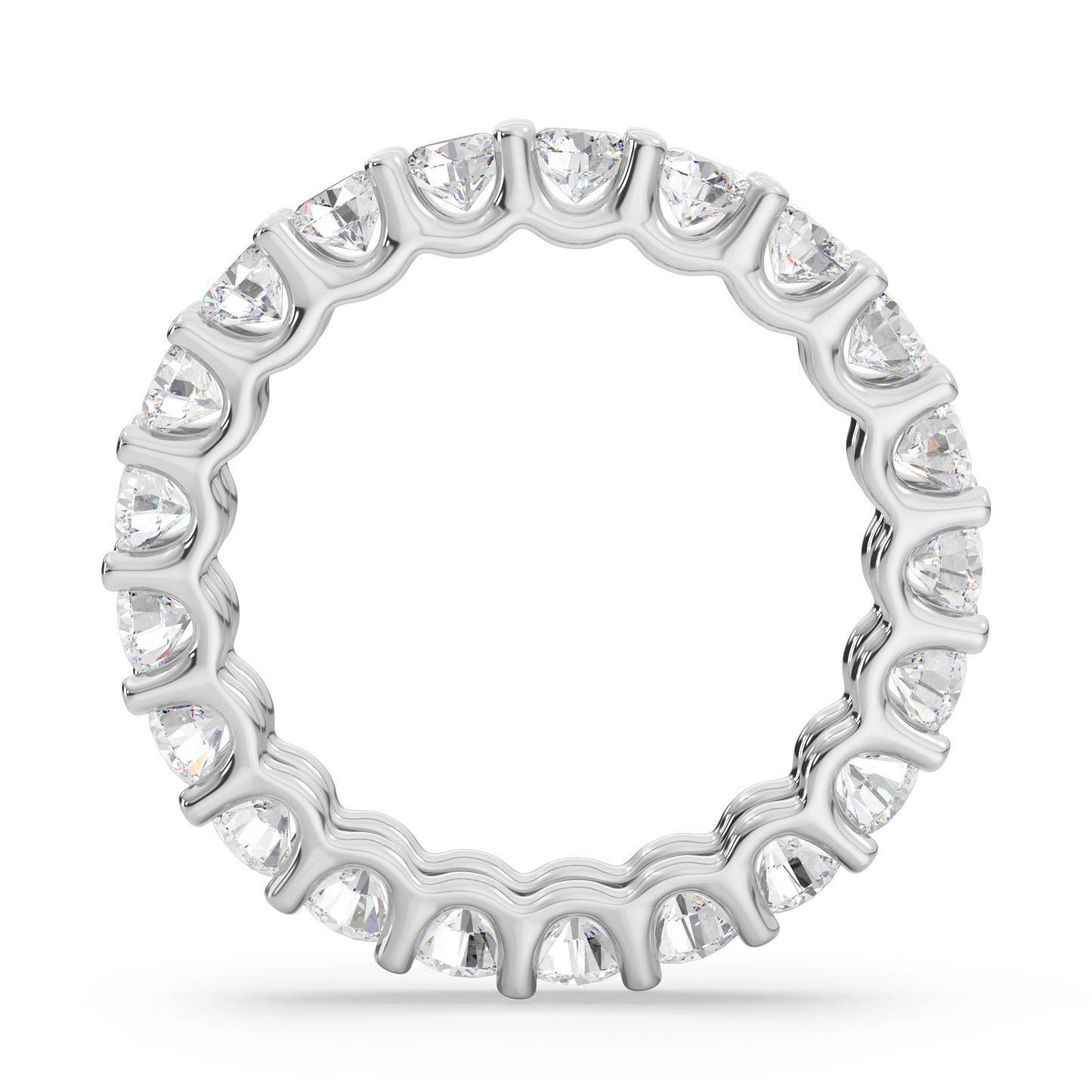 18K金培育圓鑽U形爪全圈線戒 <2.0ct - 10.0ct+>