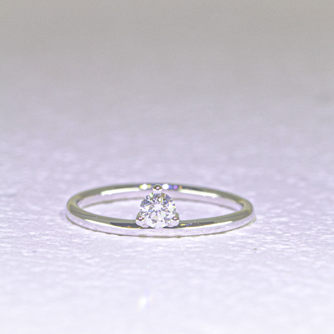 18K金 0.18ct 圓形培育鑽石戒指｜D-F / VVS-VS | TMLR1202