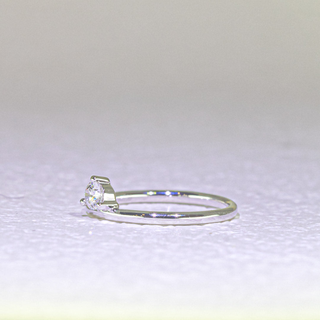 18K金 0.18ct 圓形培育鑽石戒指｜D-F / VVS-VS | TMLR1202