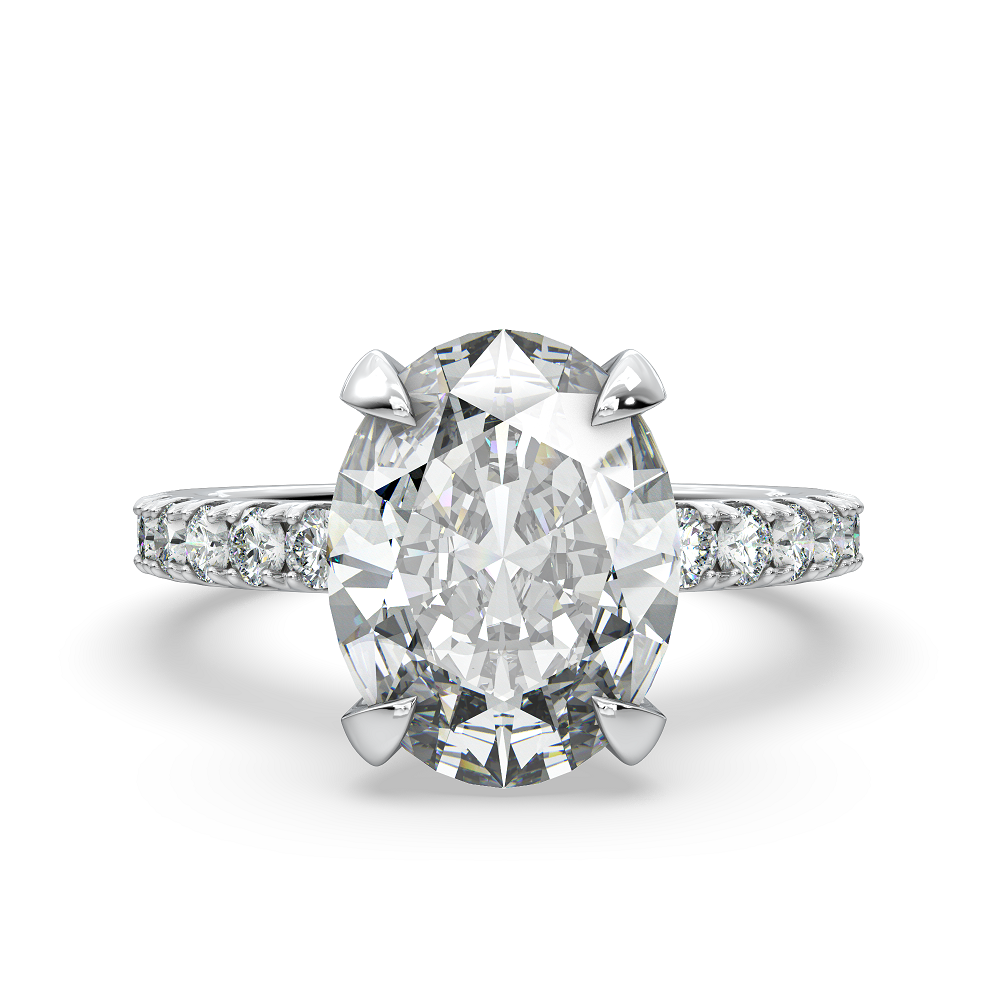 ELOISE - Lab-Grown Diamond / Gemstone Pavé Ring Setting (18K Gold / Platinum) - TMO0521