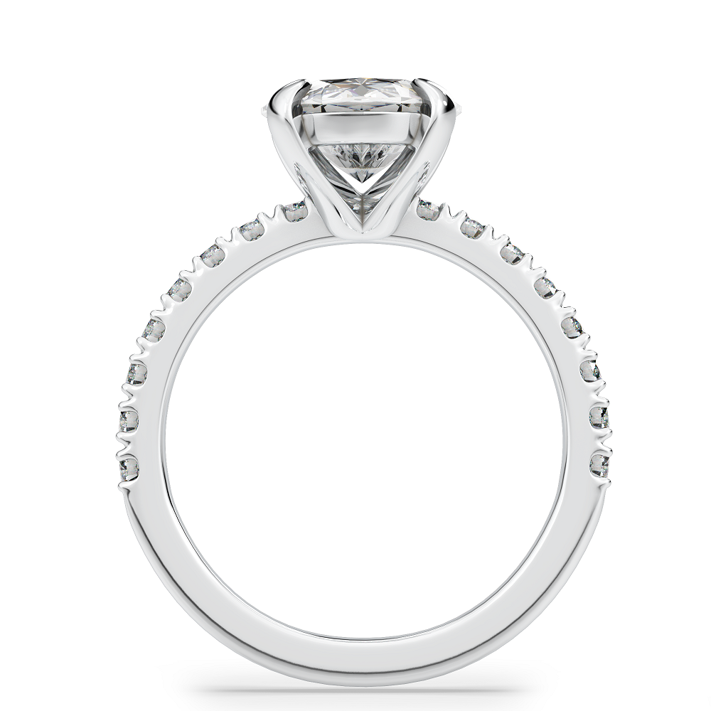 ELOISE - Lab-Grown Diamond / Gemstone Pavé Ring Setting (18K Gold / Platinum) - TMO0521
