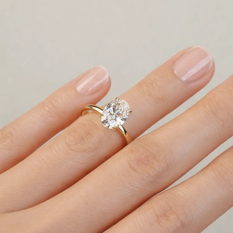 NAIJA - Lab-Grown Diamond / Gemstone Solitaire Ring Setting (18K Gold / Platinum) -TMO1012N