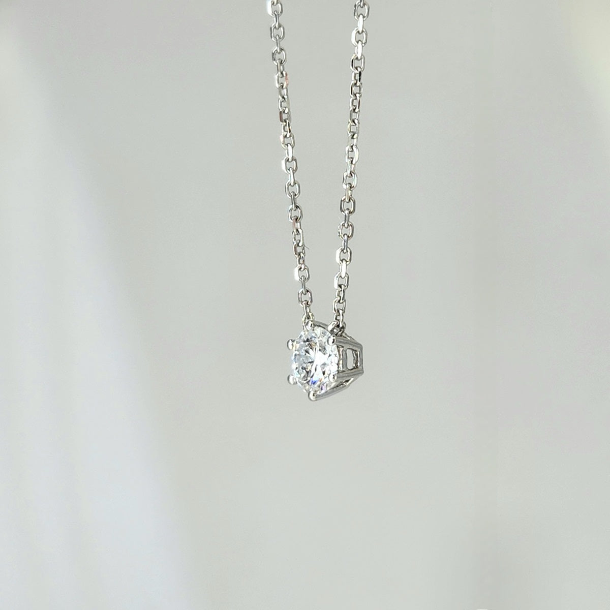 現貨 18K白金 0.3ct 單顆圓形培育鑽石頸鏈（附IGI證書）｜D VVS Ideal Ex Ex 頂級之選｜六爪鑲嵌｜TMPA11083
