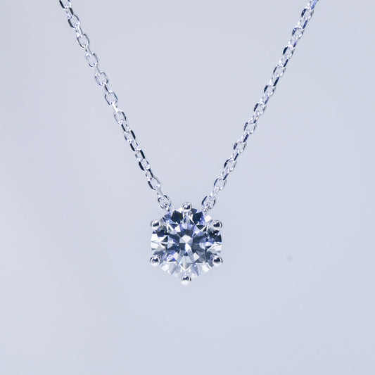 In-Stock TMPA11083 0.50ct 6-Prong Lab Grown Diamond Solitaire Necklace <Premium Grade>