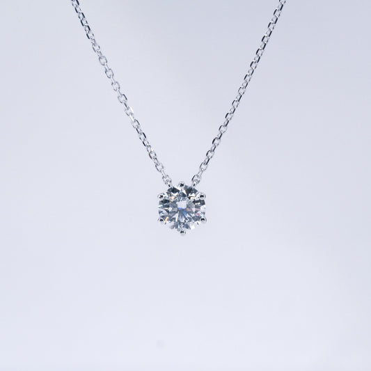 In-Stock 18K TMPA11083 1ct 6-Prong Lab Grown Diamond Solitaire Necklace <Premium Grade>