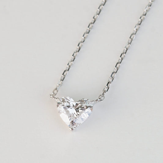 In-Stock 18K TMPA11081 0.70ct 4-Prong Lab Grown Diamond Solitaire Necklace <Premium Grade>