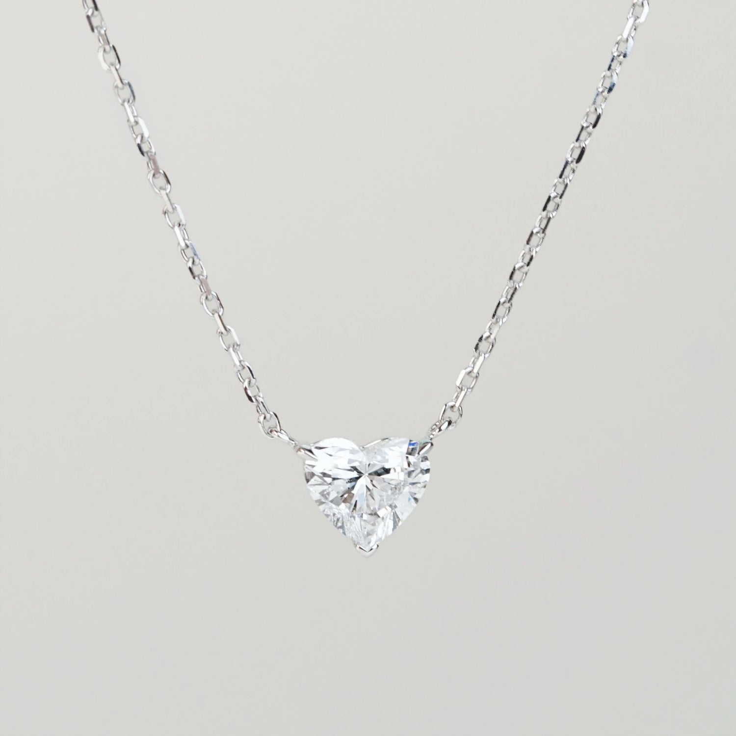 現貨 18K白金 0.7ct 單顆心形培育鑽石頸鏈（附IGI證書）｜D VVS Ex Ex 頂級之選｜三爪鑲嵌｜TMPA11081HT