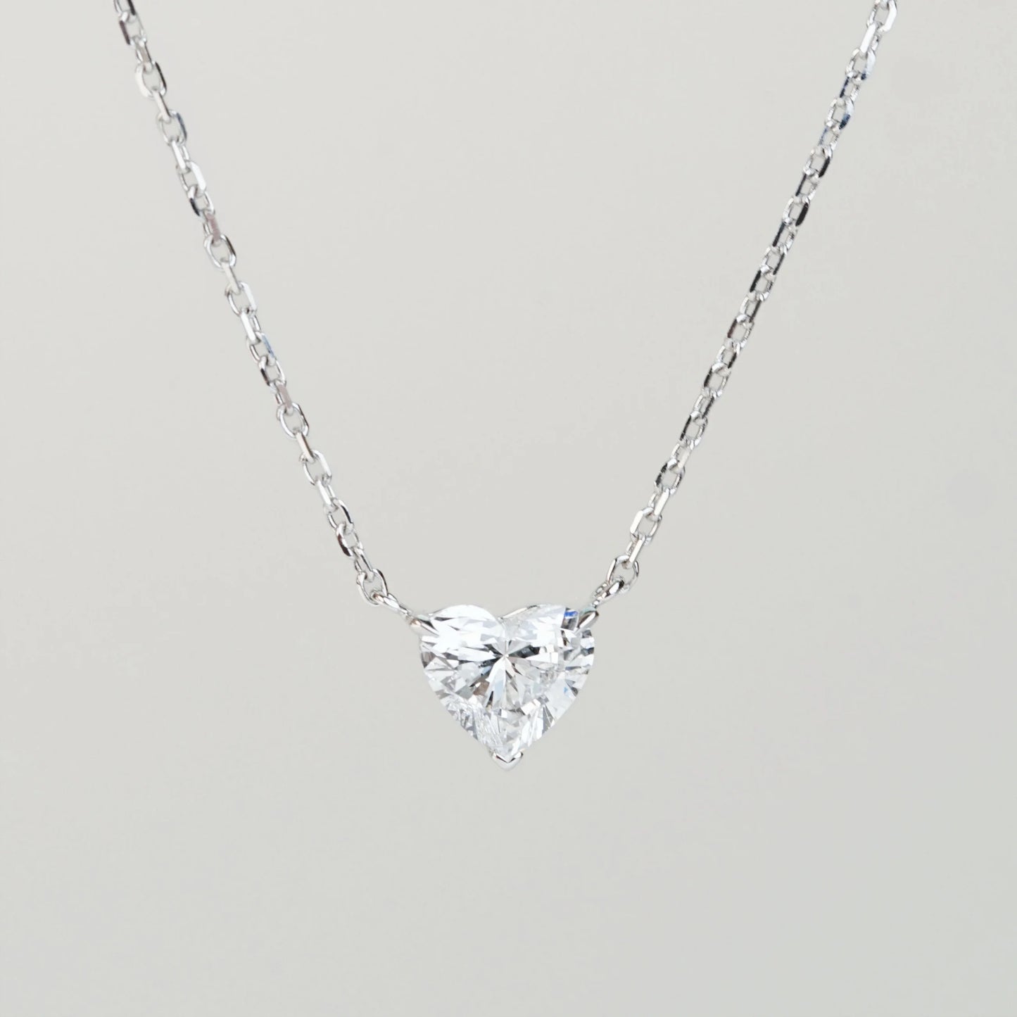 In-Stock 18K TMPA11081 0.70ct 4-Prong Lab Grown Diamond Solitaire Necklace <Premium Grade>