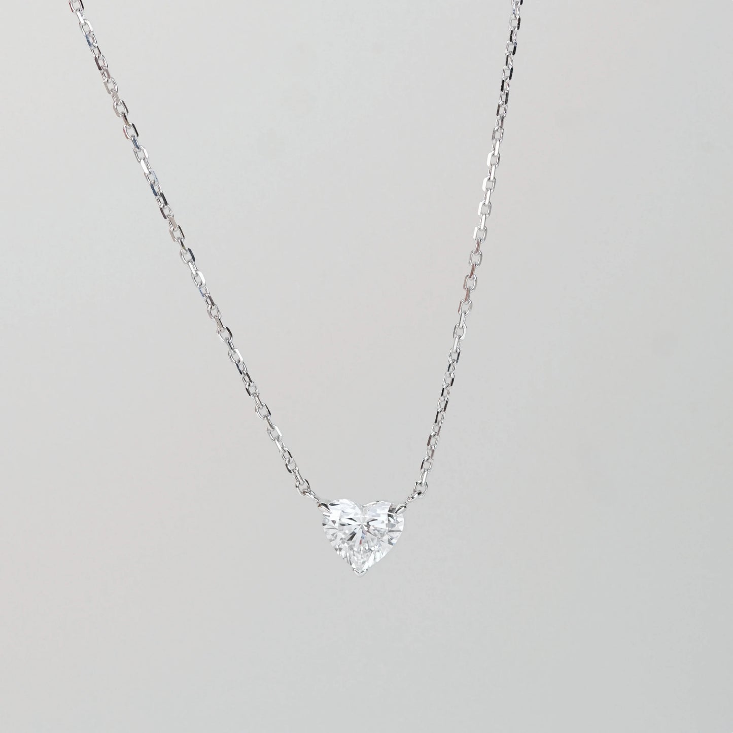 In-Stock 18K TMPA11081 0.70ct 4-Prong Lab Grown Diamond Solitaire Necklace <Premium Grade>