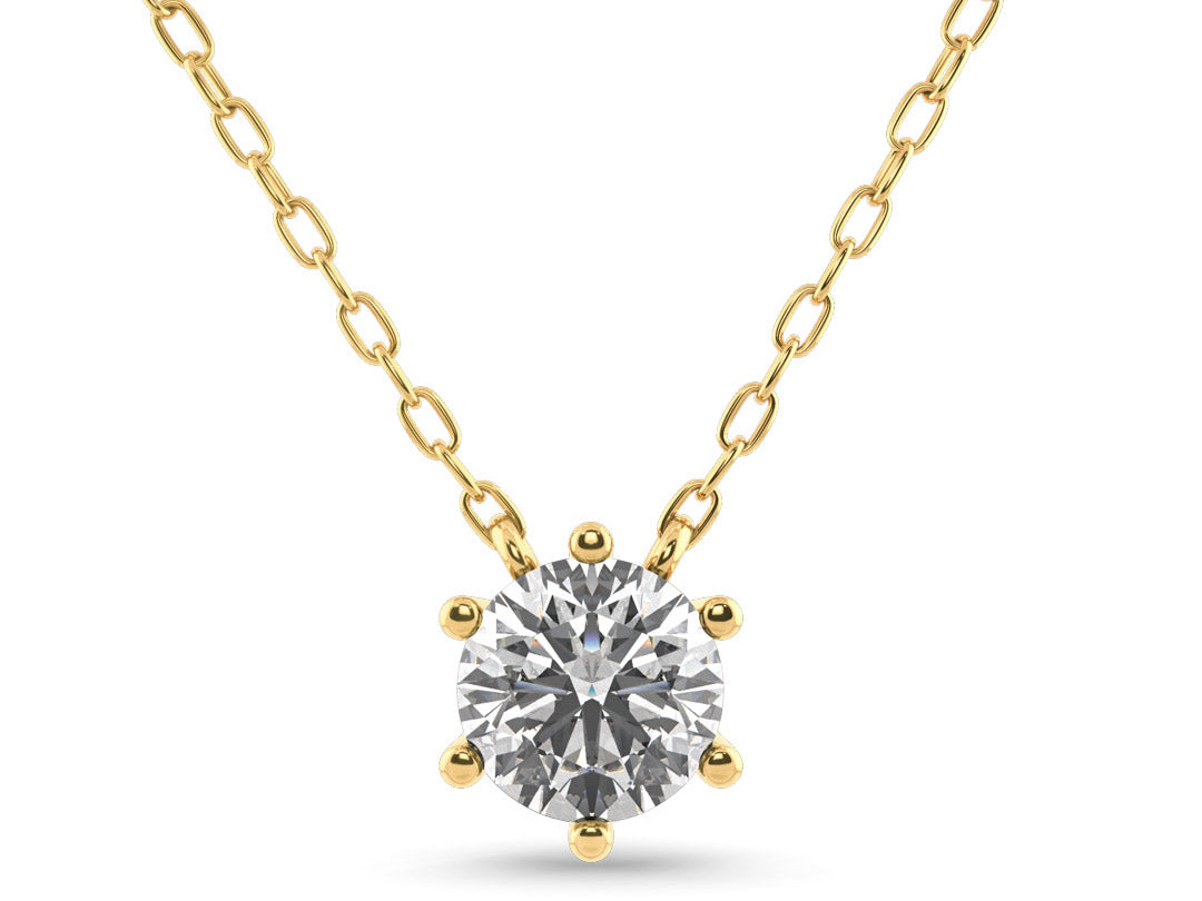 0.20ct 6-Prong Lab Grown Diamond Solitaire Necklace <High Quality>