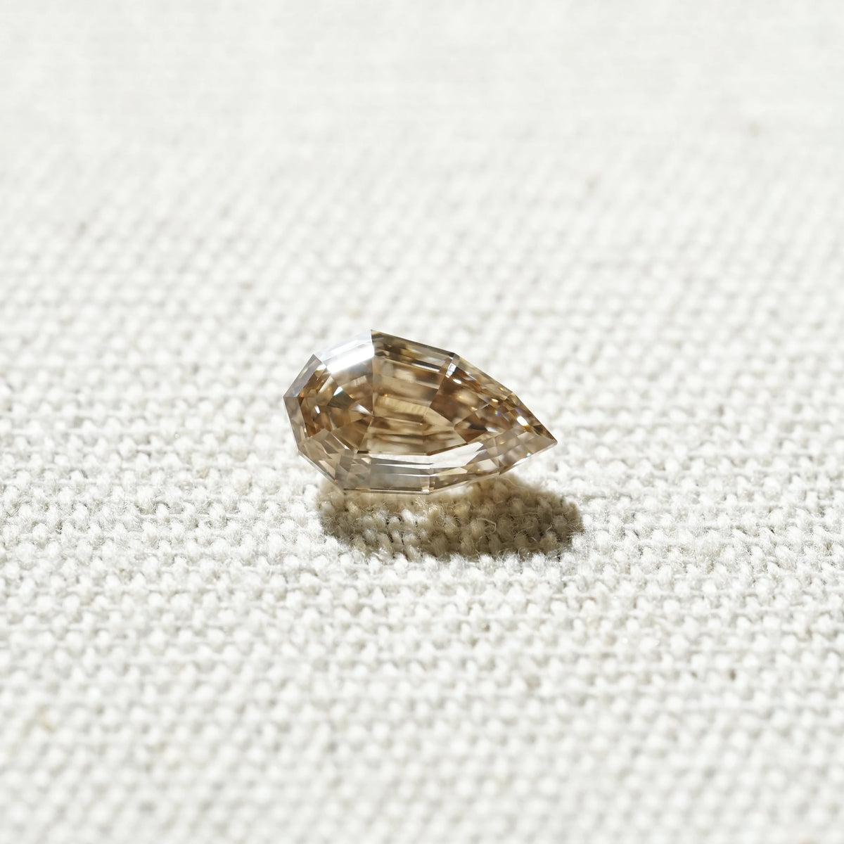 3.33ct In-Stock Step-Cut Pear Champagne Brown Lab-Grown Diamond (IGI Report in Progress)