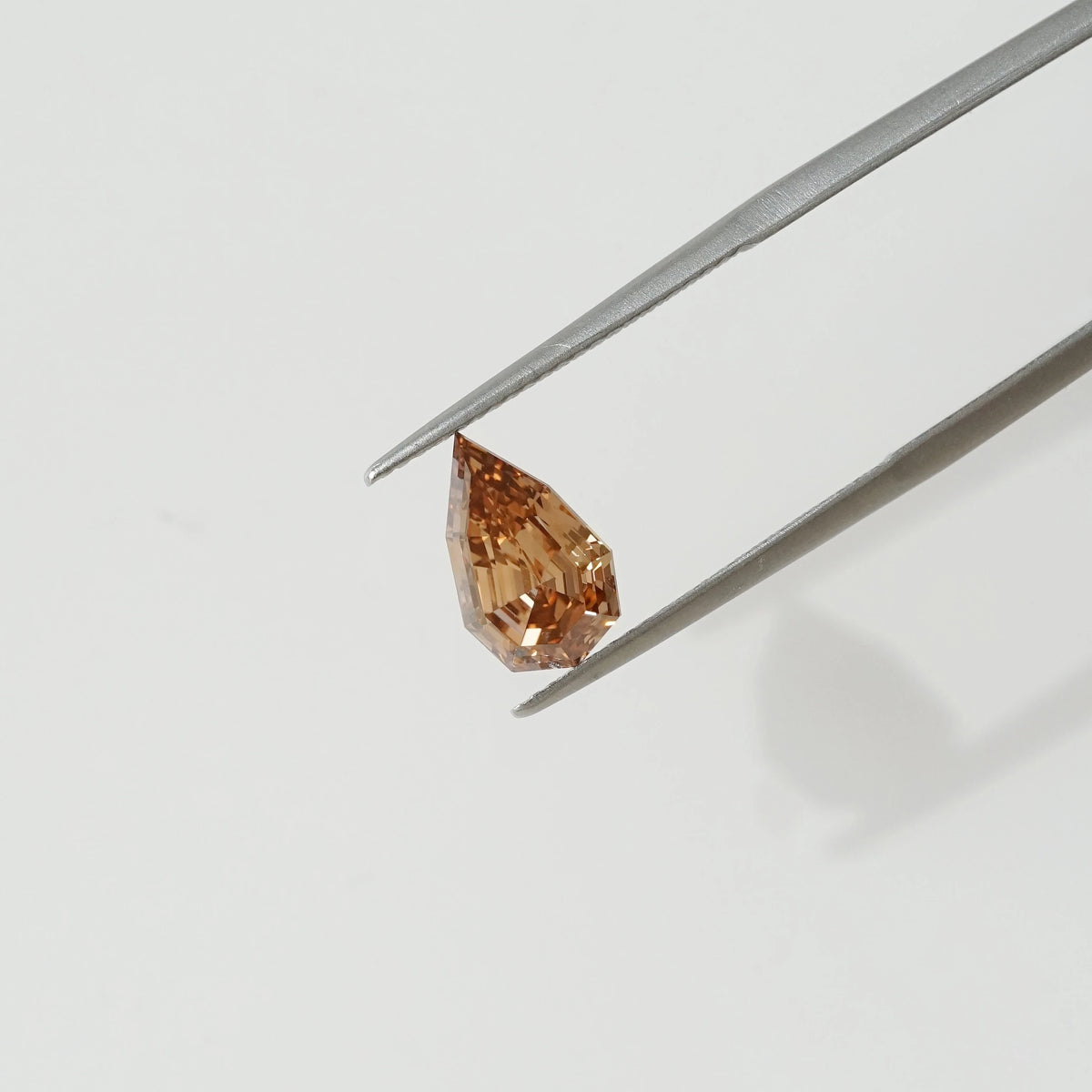 2.25ct In-Stock Step-Cut Pear Cognac Brown Lab-Grown Diamond (with IGI Report)