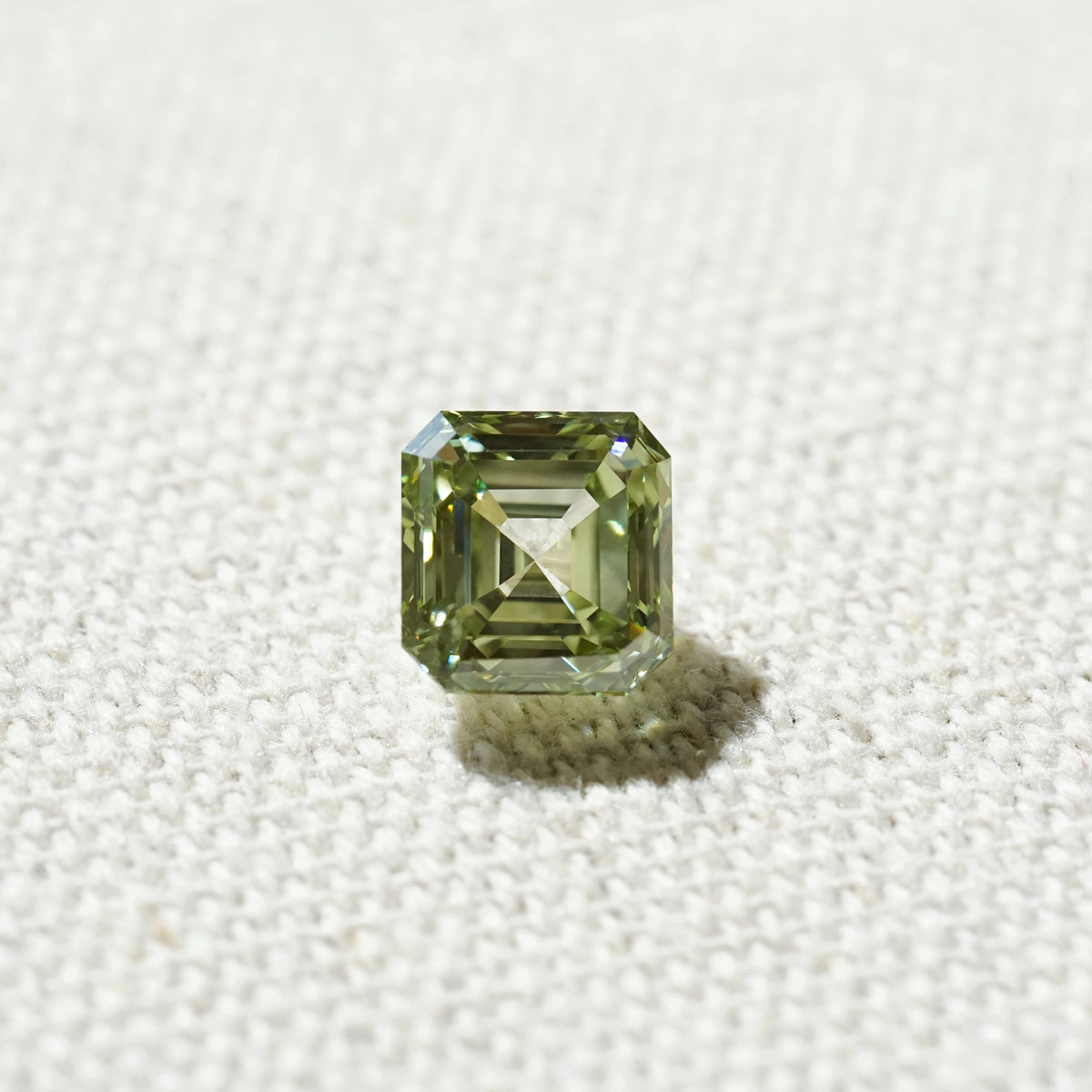 3.04ct In-Stock Asscher Cut Olive Green Lab-Grown Diamond (with IGI Report)