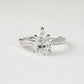 JUDITH - Pear-Cut Lab-Grown Diamond / Gemstone Pavé Ring Setting (18K Gold / Platinum) - TM3881SPE