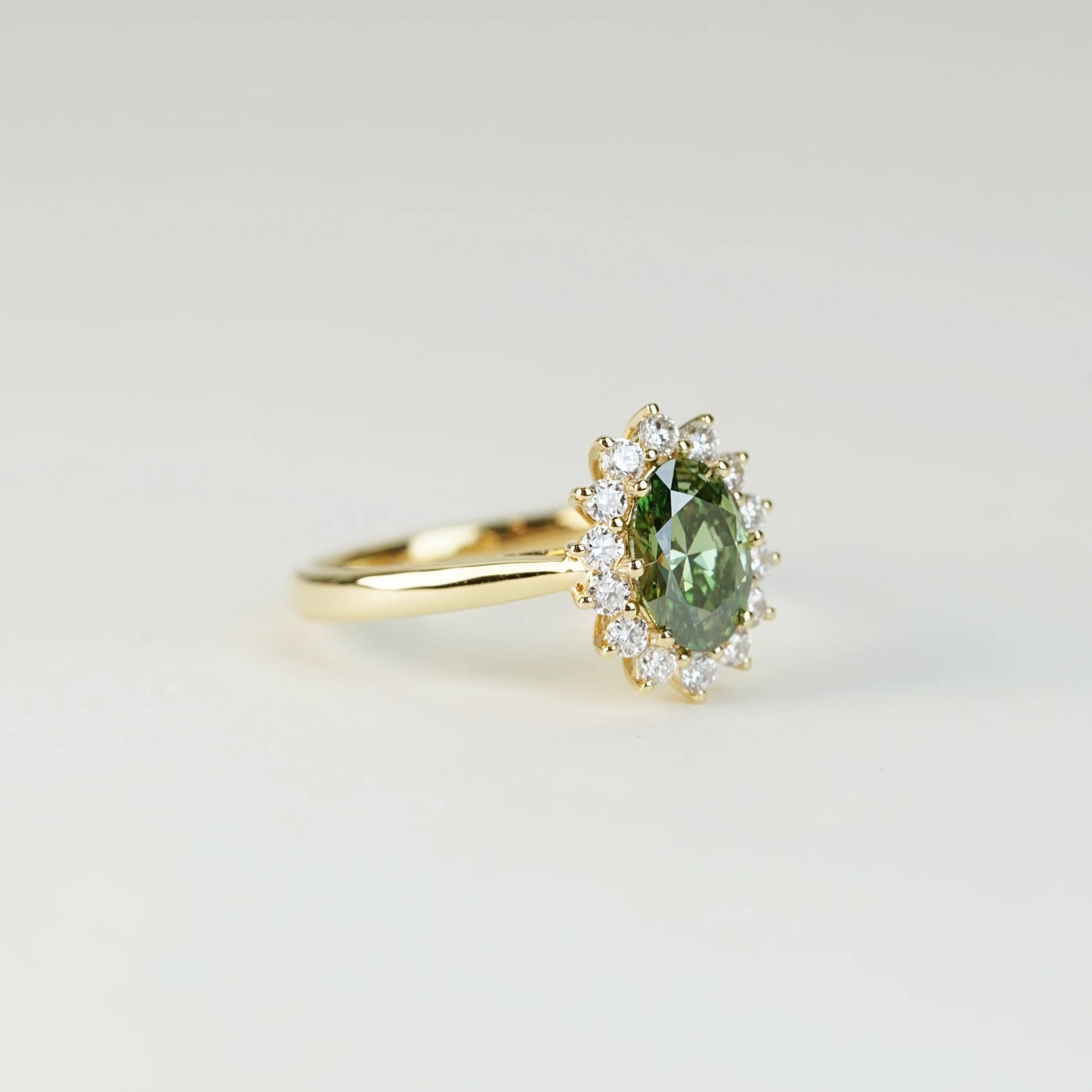 CHARLOTTEE - Oval-cut Lab-Grown Diamond / Gemstone Halo Ring Setting (18K Gold / Platinum) - R24802OVA