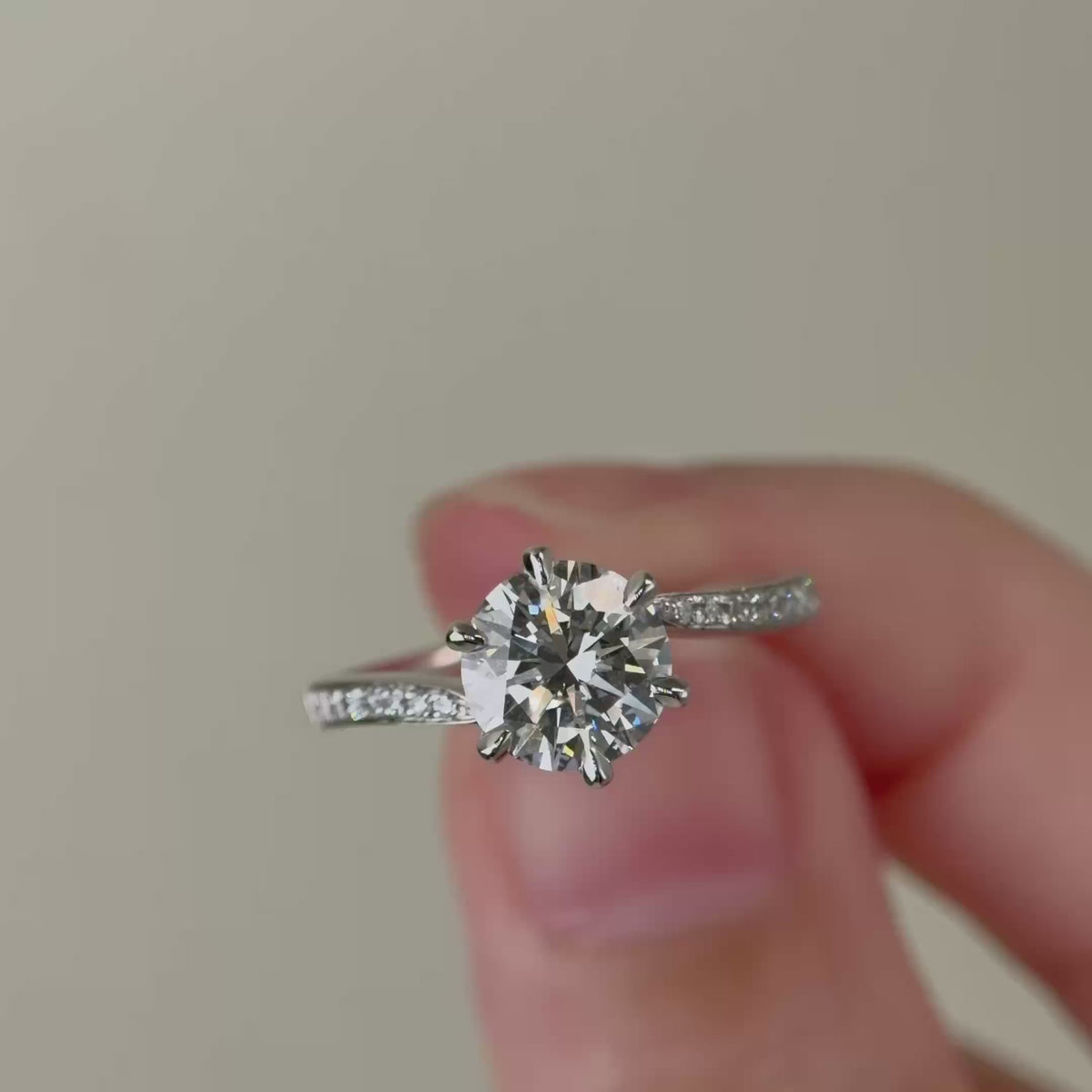 HARPER - Lab-Grown Diamond / Gemstone Ring Setting | Twisted Pavé Band (18K Gold / PT950) - TM3025