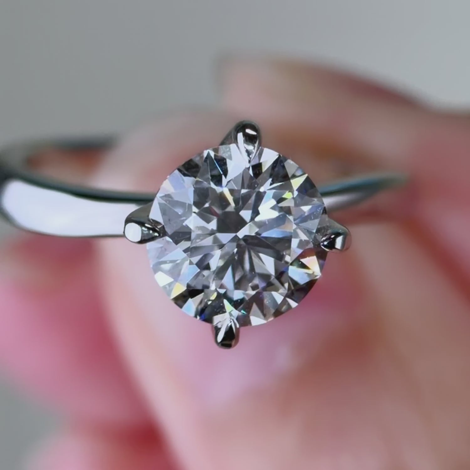 HERMOSA - Lab-Grown Diamond / Gemstone Ring Setting | Twisted Band Solitaire (18K Gold / Platinum) - R24812RD