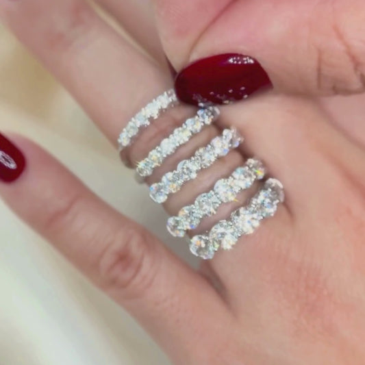 現貨 18K白金 0.359ct 圓形培育鑽石 半圈鑽戒（每顆 0.05ct）