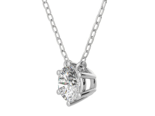 0.40ct 6-Prong Lab Grown Diamond Solitaire Necklace <High Quality>