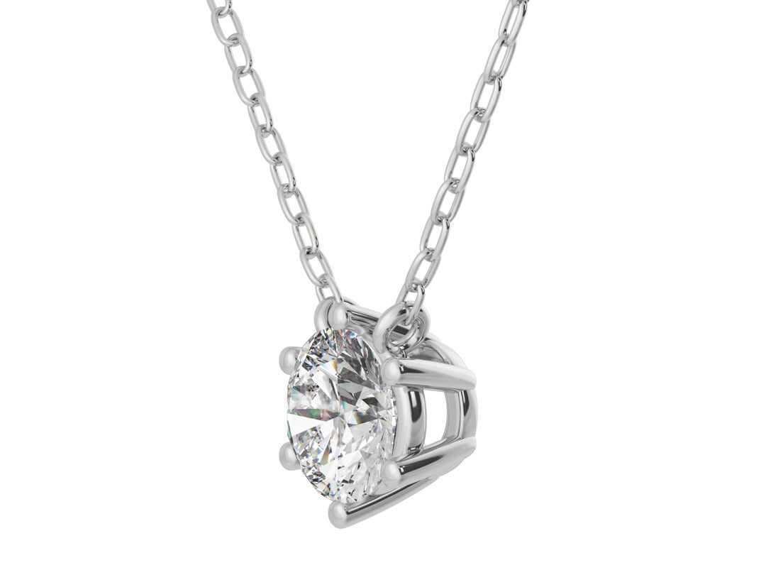 0.60ct 6-Prong Lab Grown Diamond Solitaire Necklace <High Quality>