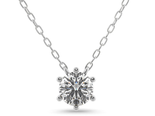 0.70ct 6-Prong Lab Grown Diamond Solitaire Necklace <High Quality>