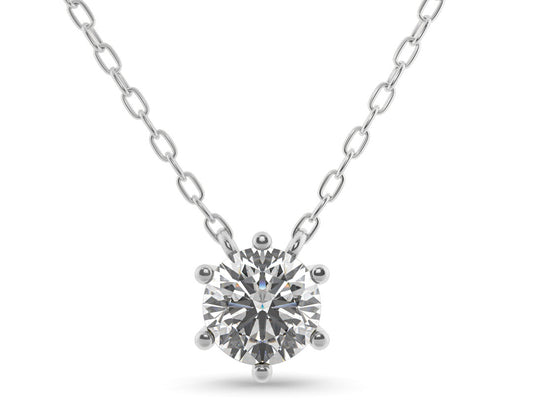 0.30ct 6-Prong Lab Grown Diamond Solitaire Necklace <High Quality>