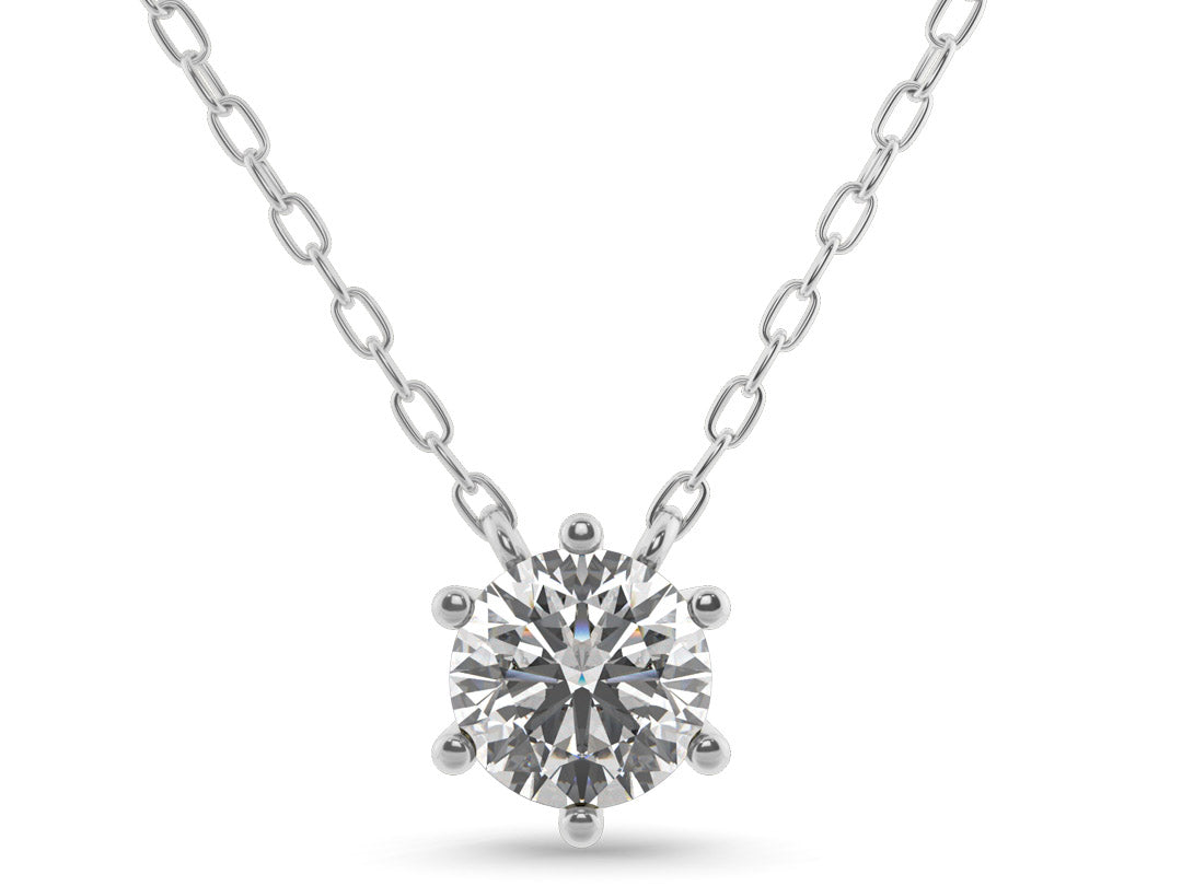 0.40ct 6-Prong Lab Grown Diamond Solitaire Necklace <Premium Grade>