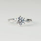 GISELLE - Lab-Grown Diamond / Gemstone Ring Setting | 6-prongs Crossover Pavé Band (18K Gold / Platinum) - TM0336