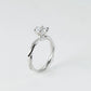 GISELLE - Lab-Grown Diamond / Gemstone Ring Setting | 6-prongs Crossover Pavé Band (18K Gold / Platinum) - TM0336
