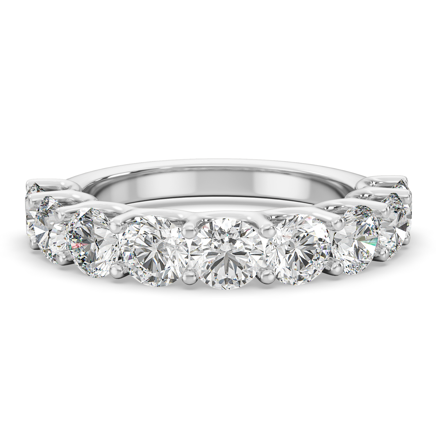 18K金圓形培育鑽石半圈線戒 | D-F / VVS-VS | U形爪 <0.7ct - 5.5ct+>