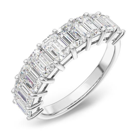 0.20ct Emerald Cut Lab Grown Diamonds Anniversary Ring <Excellent Grade>