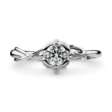 少量/無碎鑽, 放大, 日本, 曲線 品牌結婚對戒 FLORA – SGQ4609V