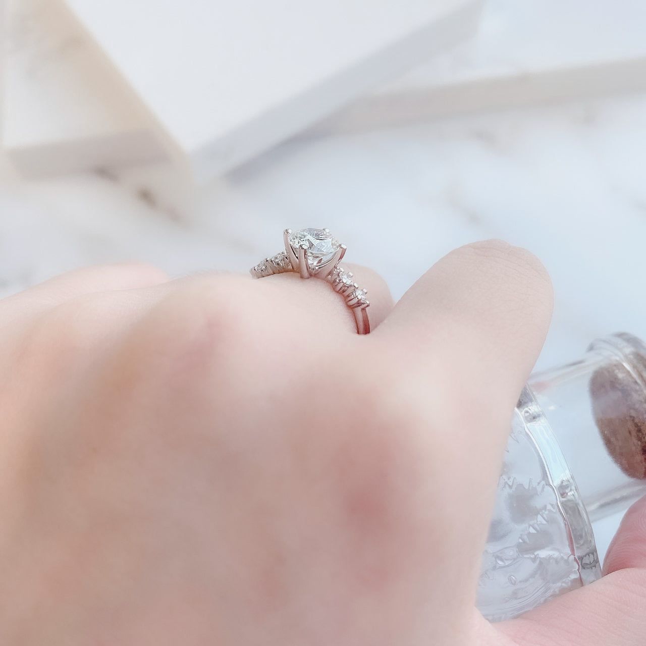 有碎鑽, 直線, 香港 品牌結婚對戒 ROBERTA – TM0149
