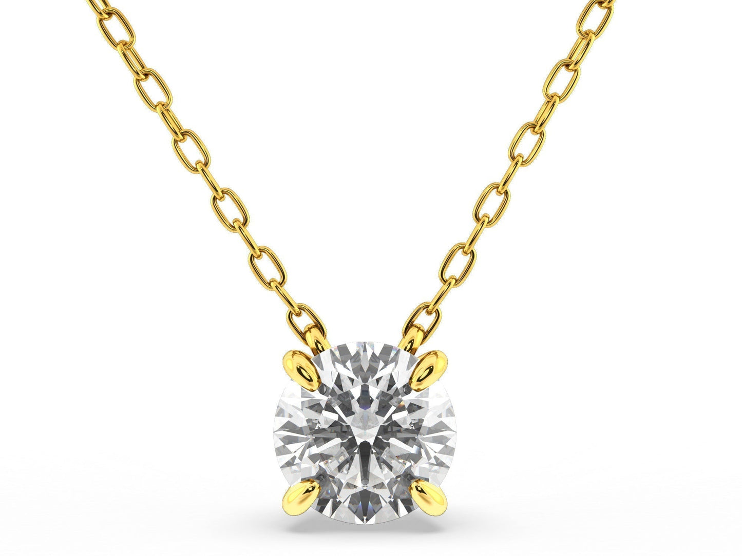 1.00ct 4-Prong Lab Grown Diamond Solitaire Necklace <High Quality>