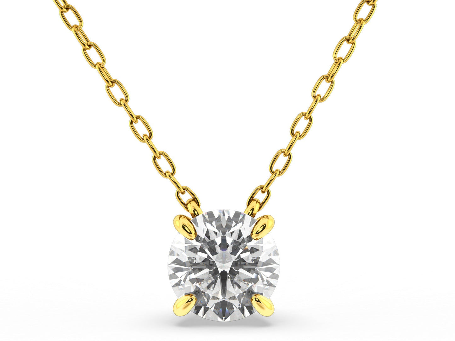 0.40ct 4-Prong Lab Grown Diamond Solitaire Necklace <High Quality>