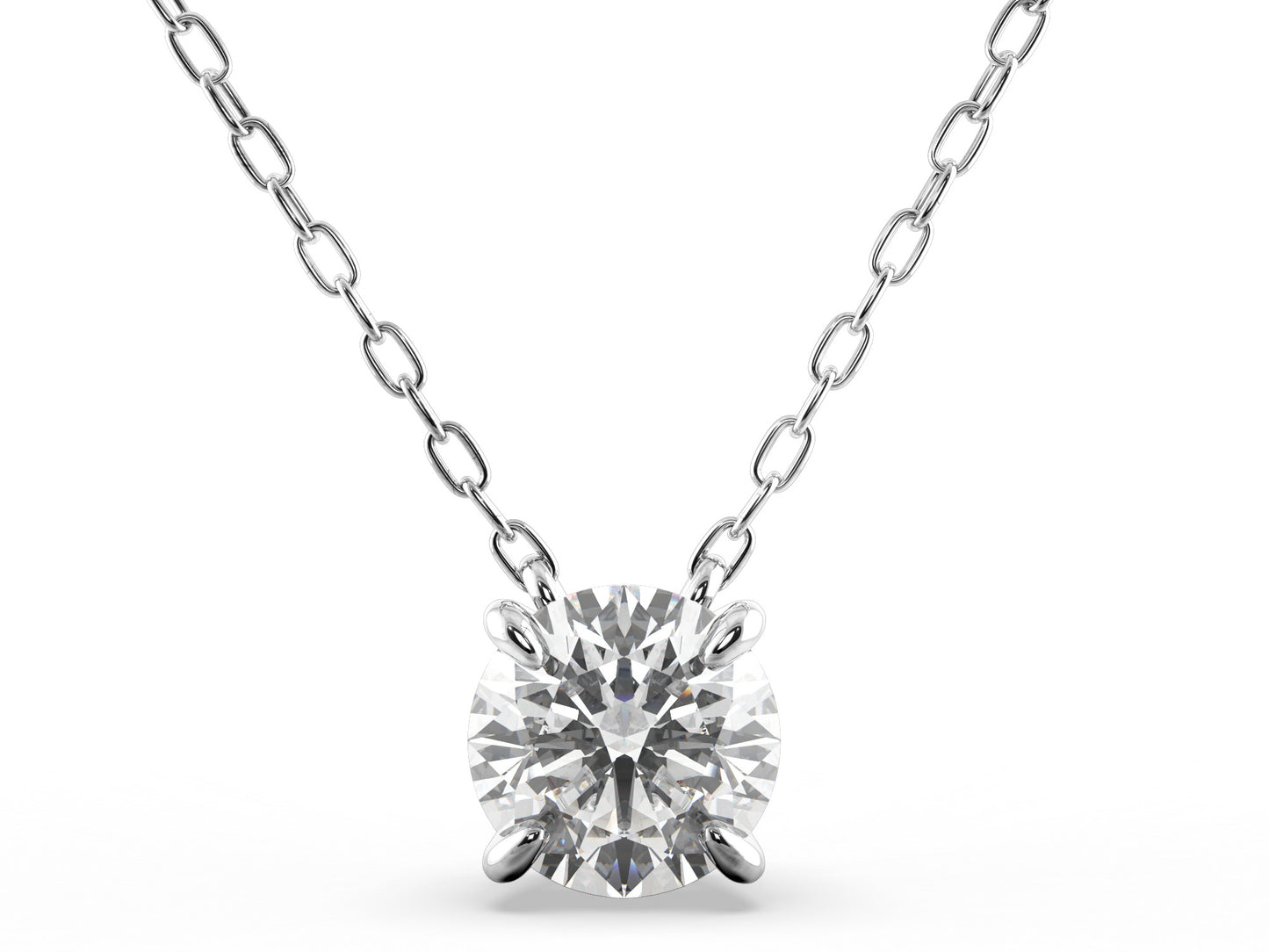 0.20ct 4-Prong Lab Grown Diamond Solitaire Necklace <High Quality>