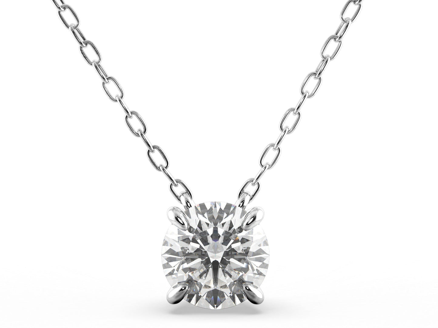 0.70ct 4-Prong Lab Grown Diamond Solitaire Necklace <Premium Grade>
