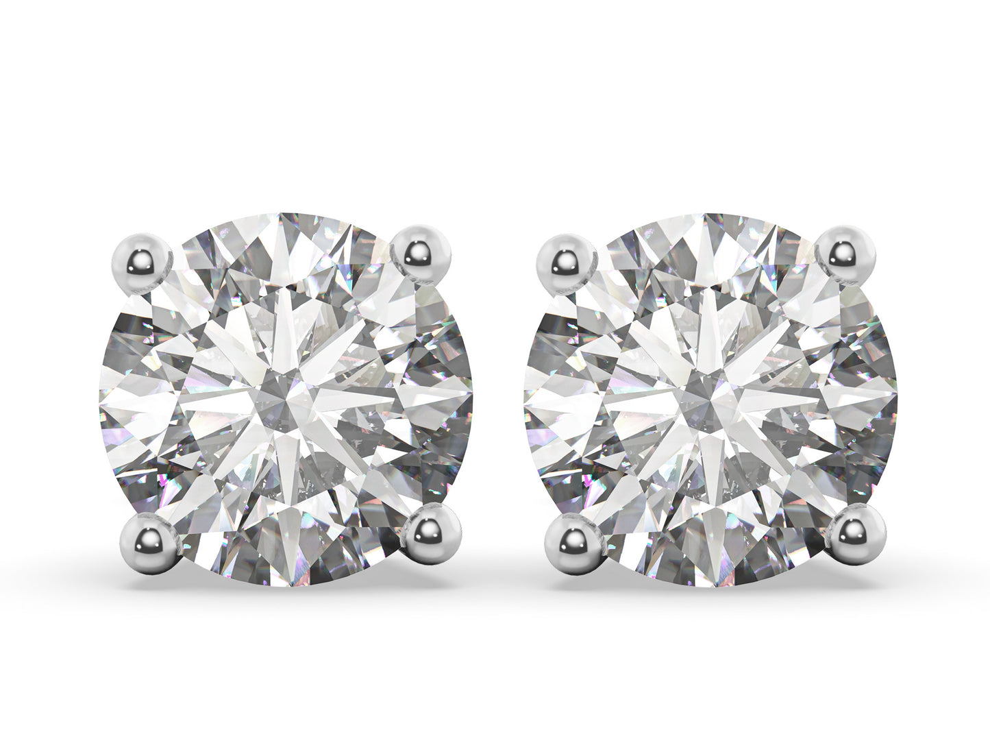2.00cts 4-Prong Lab Grown Diamond Stud Earrings <High Quality>