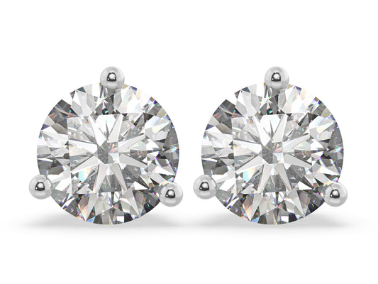 0.60ct 3-Prong Lab Grown Diamond Stud Earrings <Premium Grade>