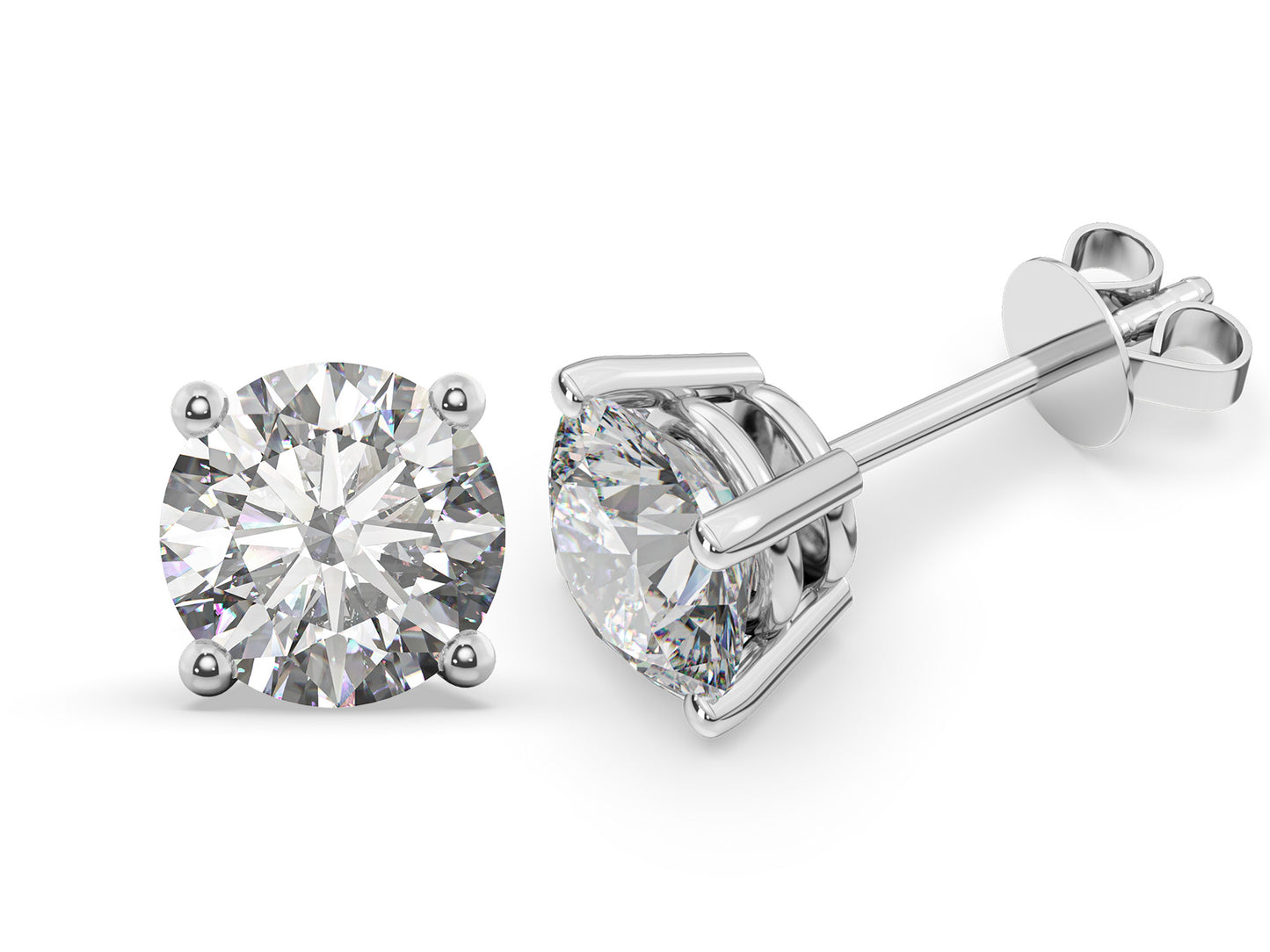 1.00ct 4-Prong Lab Grown Diamond Stud Earrings <Premium Grade>