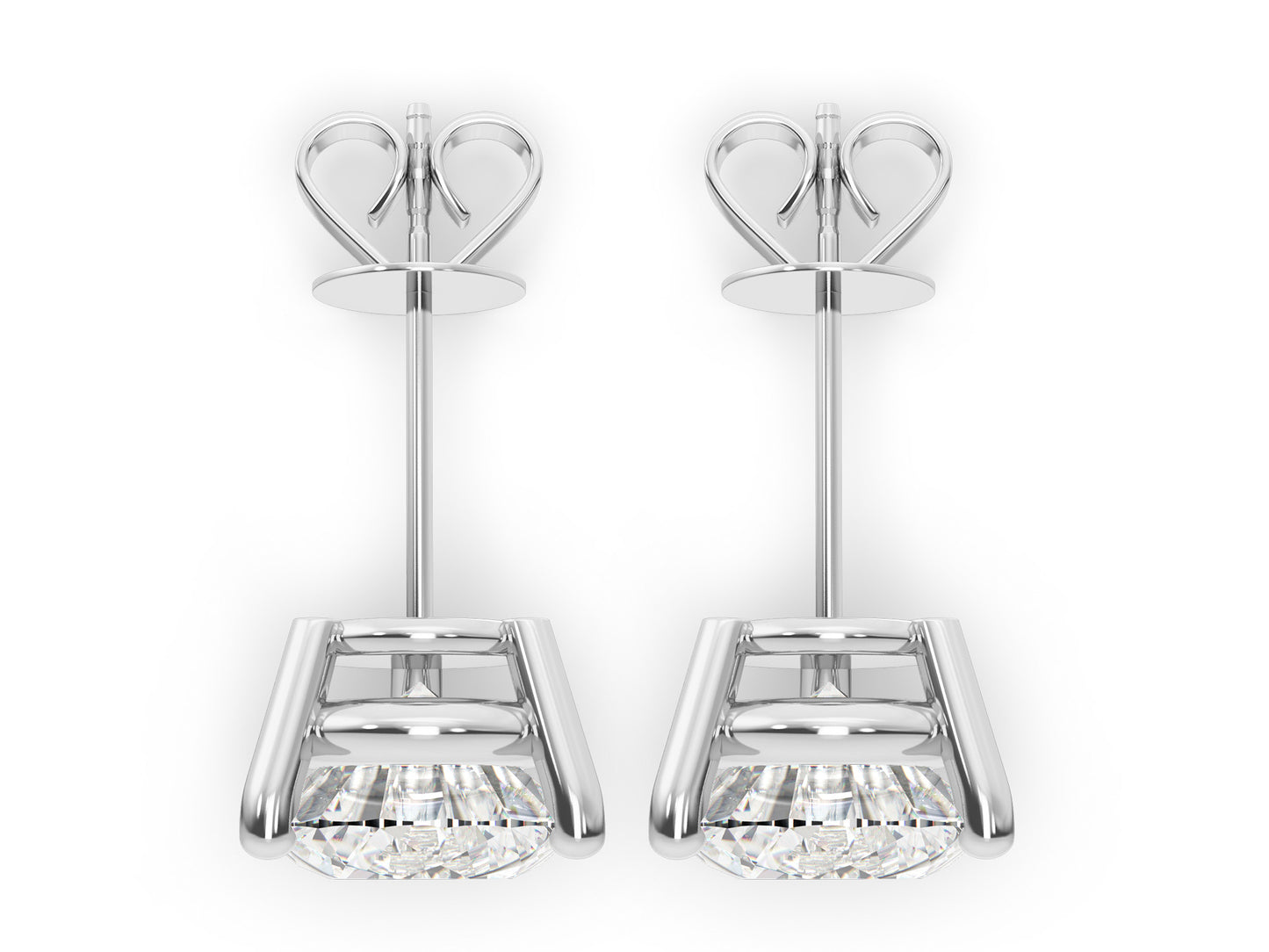 2.00cts 3-Prong Lab Grown Diamond Stud Earrings <High Quality>