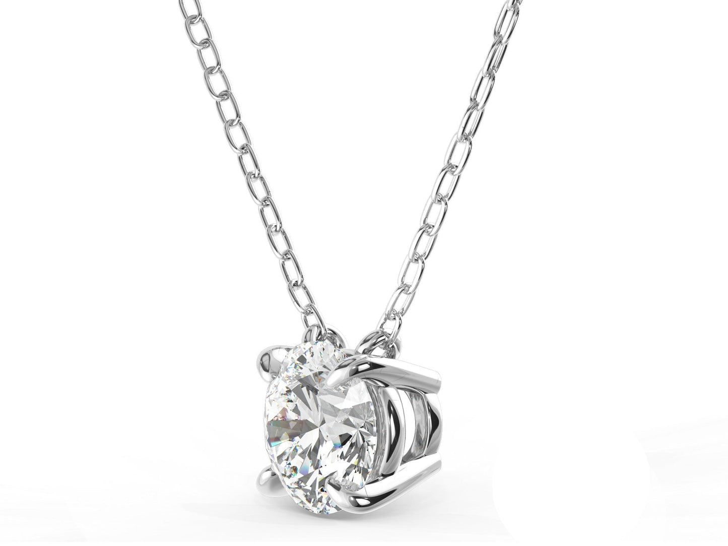 0.50ct 4-Prong Lab Grown Diamond Solitaire Necklace <Premium Grade>