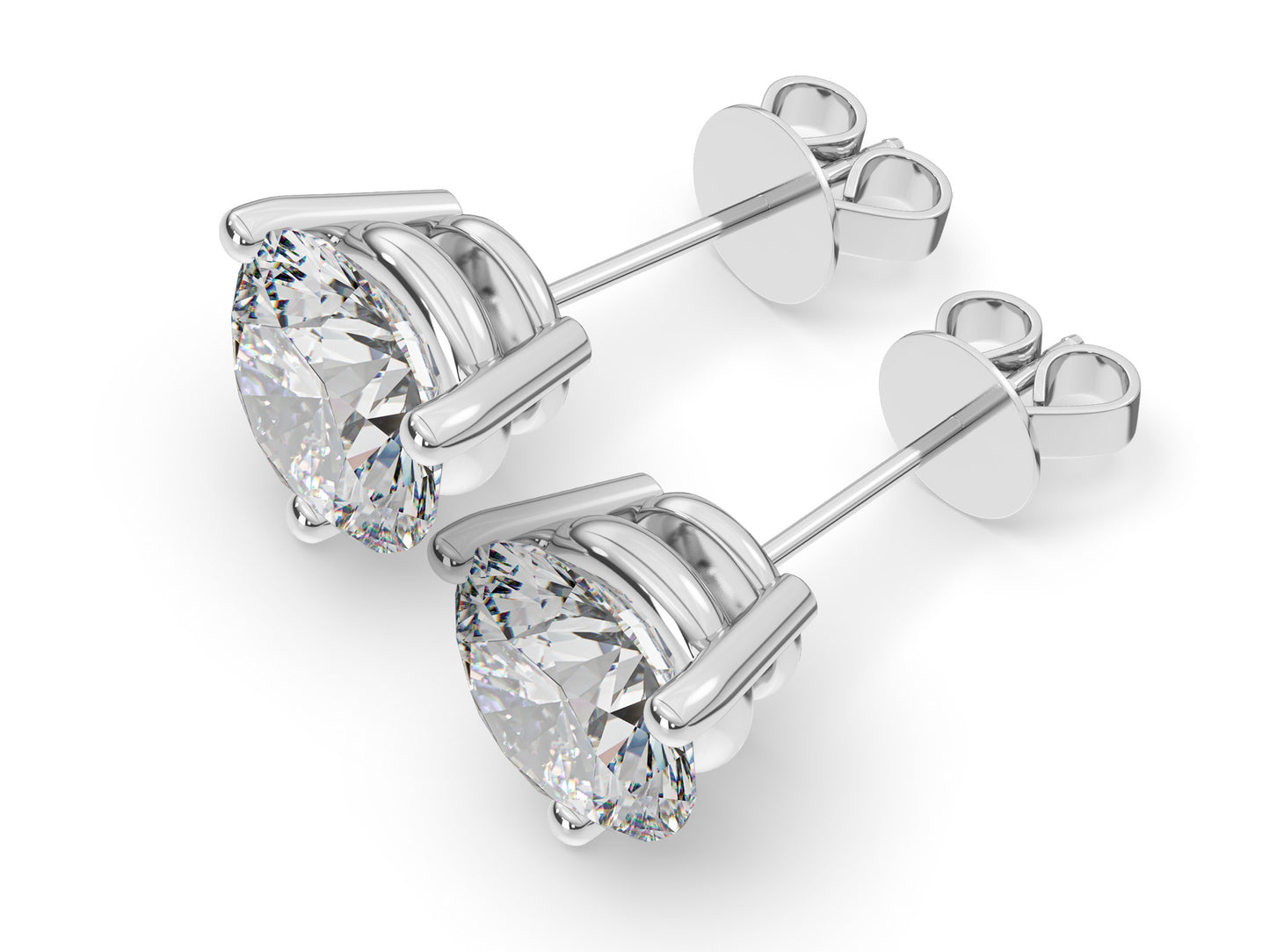 1.00ct 3-Prong Lab Grown Diamond Stud Earrings <Premium Grade>