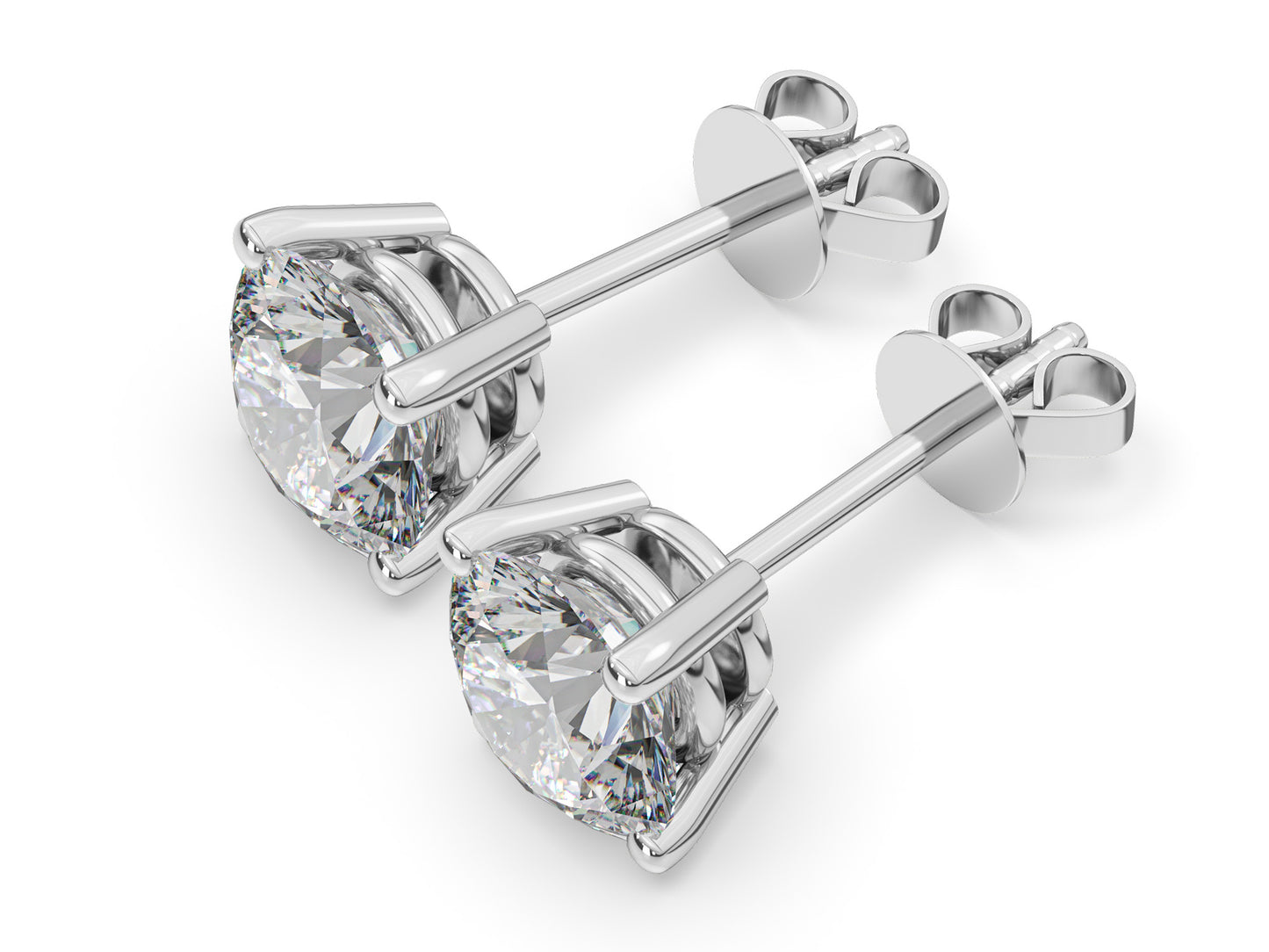 1.00ct 4-Prong Lab Grown Diamond Stud Earrings <High Quality>