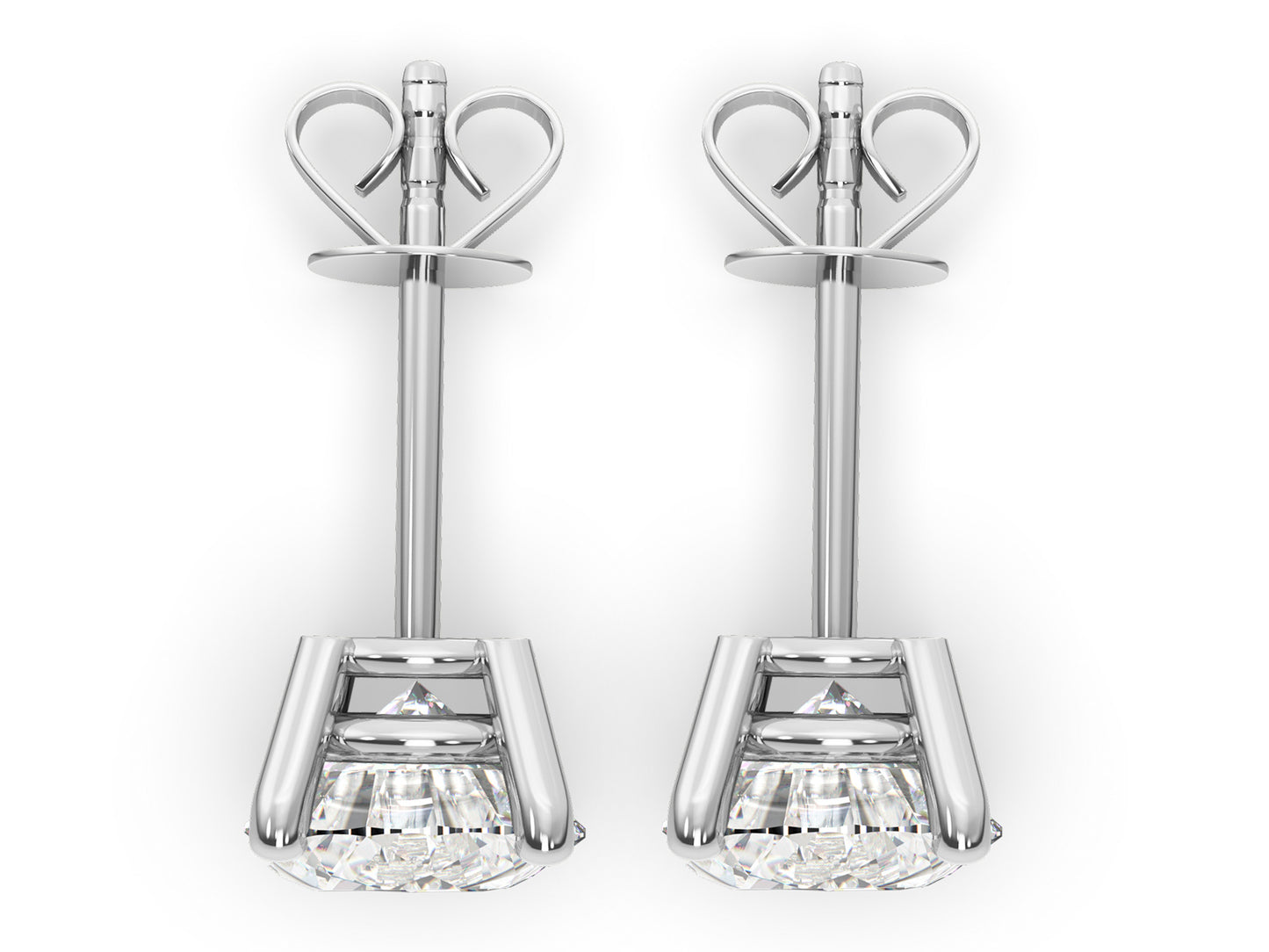 2.00cts 4-Prong Lab Grown Diamond Stud Earrings <Premium Grade>