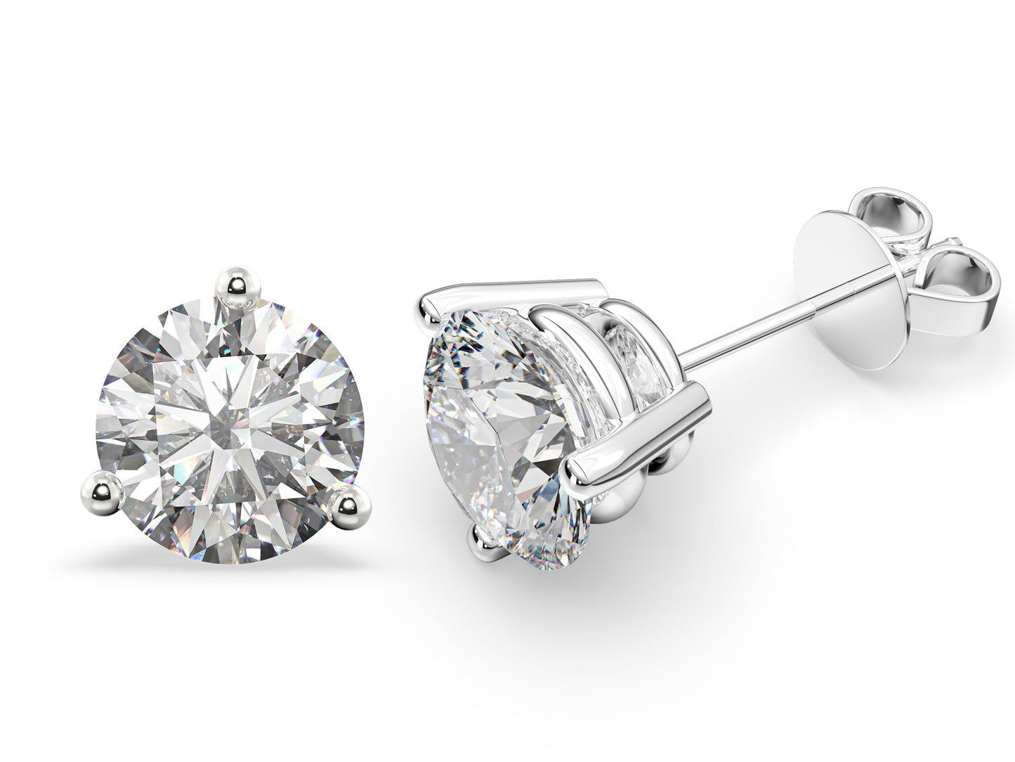 1.20cts 3-Prong Lab Grown Diamond Stud Earrings <Premium Grade>